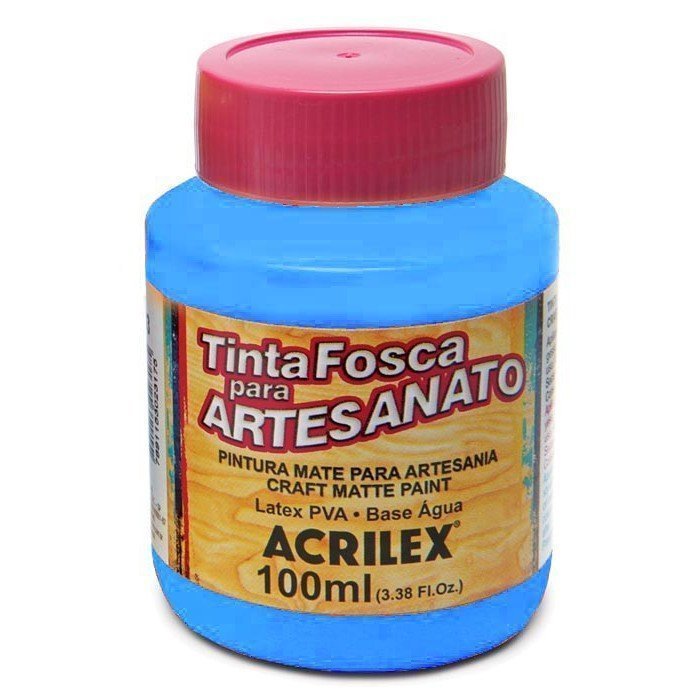 TINTA P/ ARTESANATO PVA 100ML AZUL HORTENSIA ACRIL Ellos Papelaria