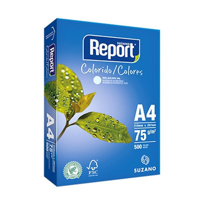 PAPEL SULFITE A4 500FL AZUL REPORT Ellos Papelaria