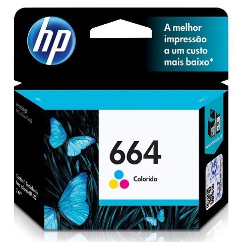 CARTUCHO 664 COLORIDO 2 ML F6V28AB HP Ellos Papelaria