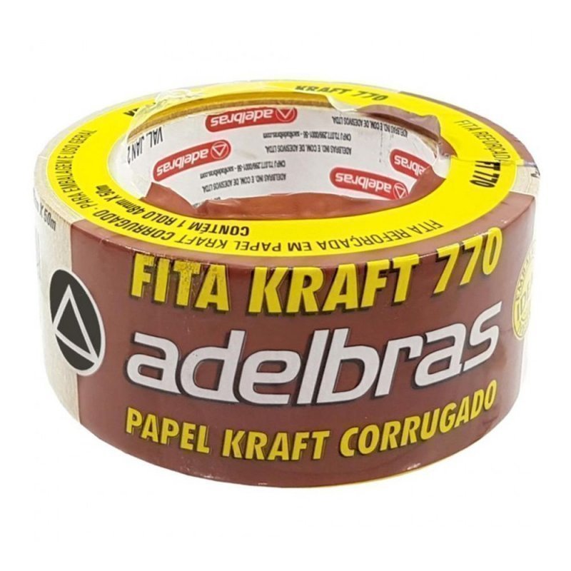 FITA KRAFT 48X50 SLEEVE 770 ADELBRAS Ellos Papelaria