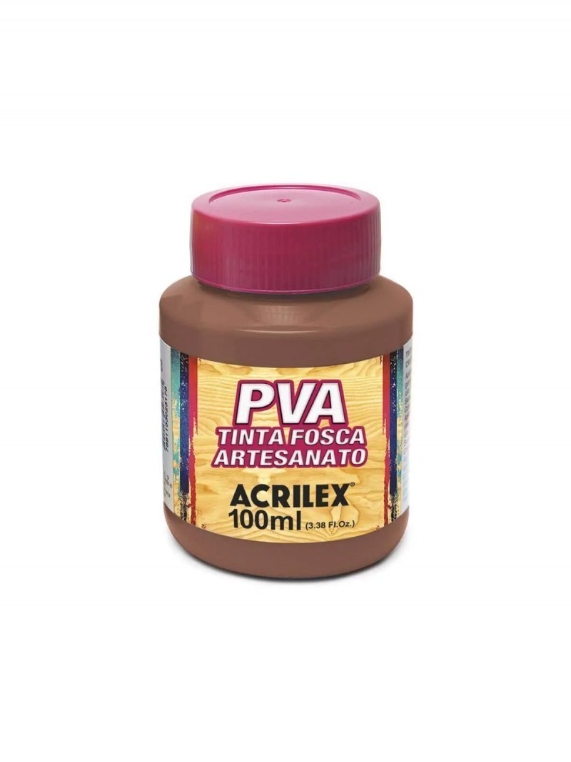 TINTA P/ ARTESANATO PVA 100ML CHOCOLATE ACRILEX Ellos Papelaria