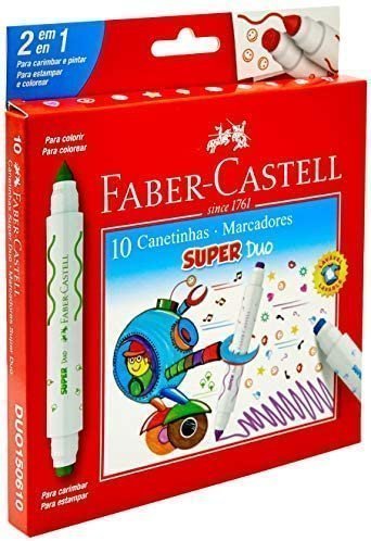 CANETA HIDRO 2 PONTAS SUPER DUO FABER CASTELL Ellos Papelaria