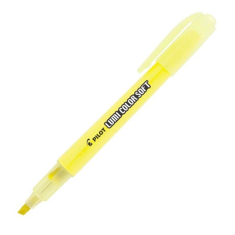 CANETA MARCA TEXTO LUMI AMARELO PASTEL SOFT PILOT Ellos Papelaria