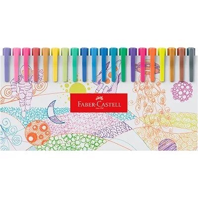 CANETA FINE PEN C/ 60 CORES FABER Ellos Papelaria