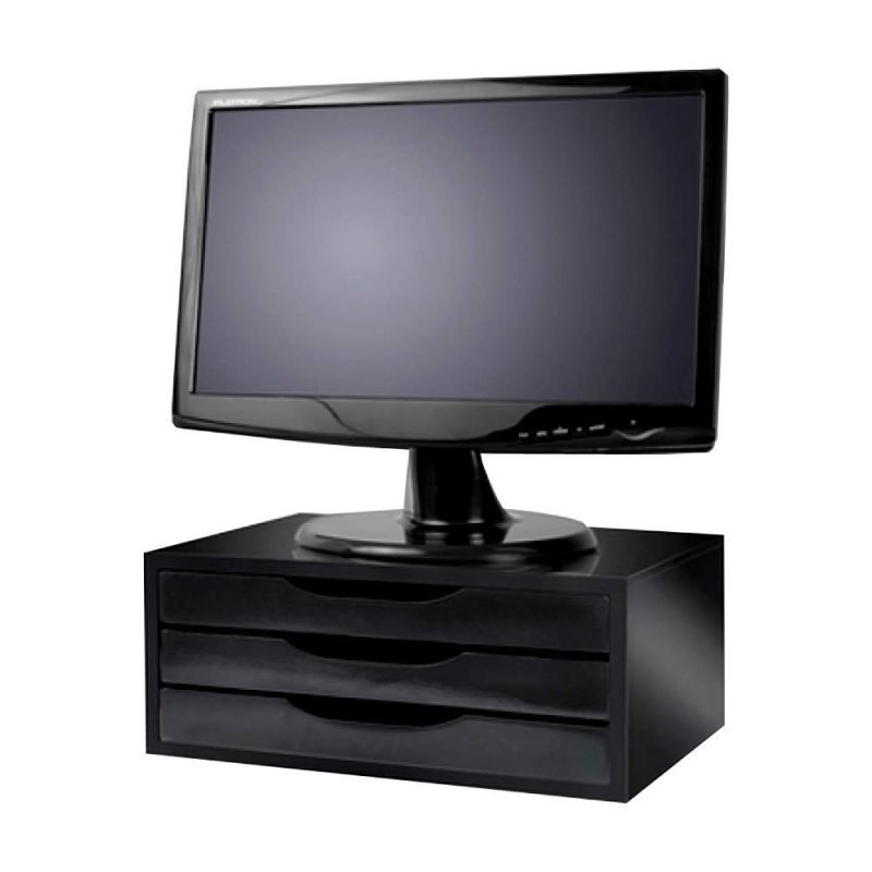 SUPORTE P MONITOR 3 GAV 38X25X11 MDF BLACK SOUZA Ellos Papelaria