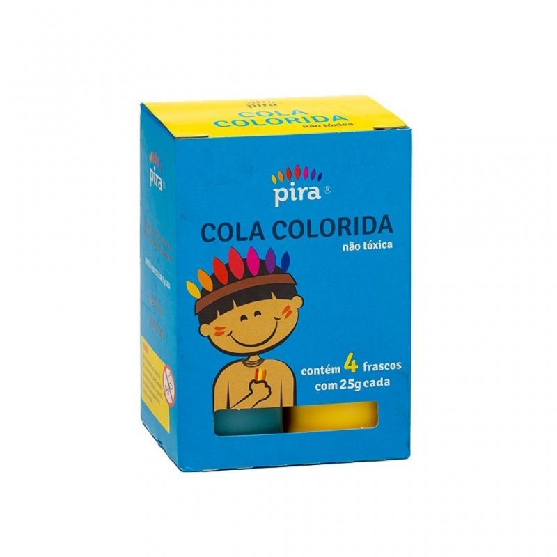 COLA COLORIDA 4 CORES 25GR PIRATININGA Ellos Papelaria