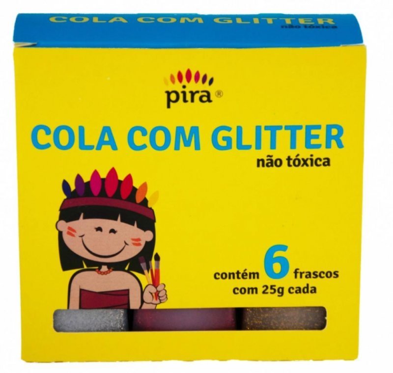 COLA GLITTER 6 CORES 25g PIRATININGA Ellos Papelaria