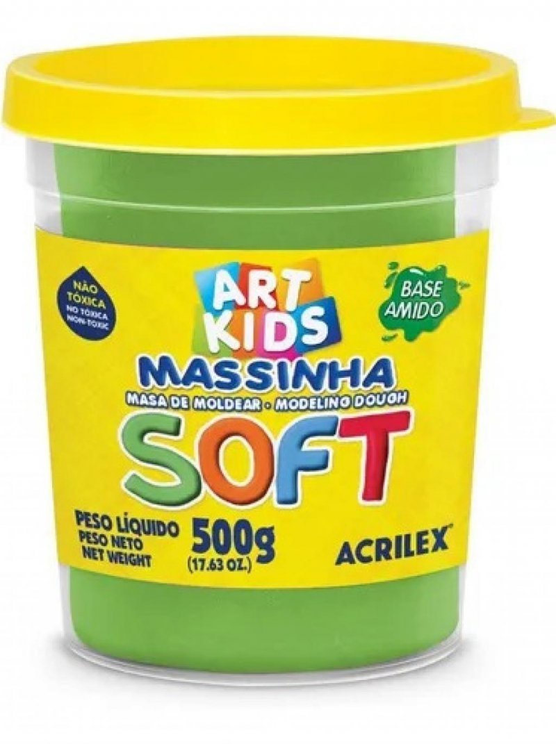 MASSA MODELAR SOFT 150G VERDE ACRILEX Ellos Papelaria