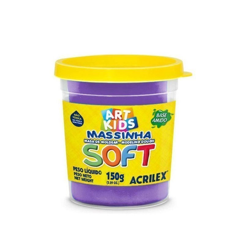 MASSA MODELAR SOFT 150G VIOLETA ACRILEX Ellos Papelaria