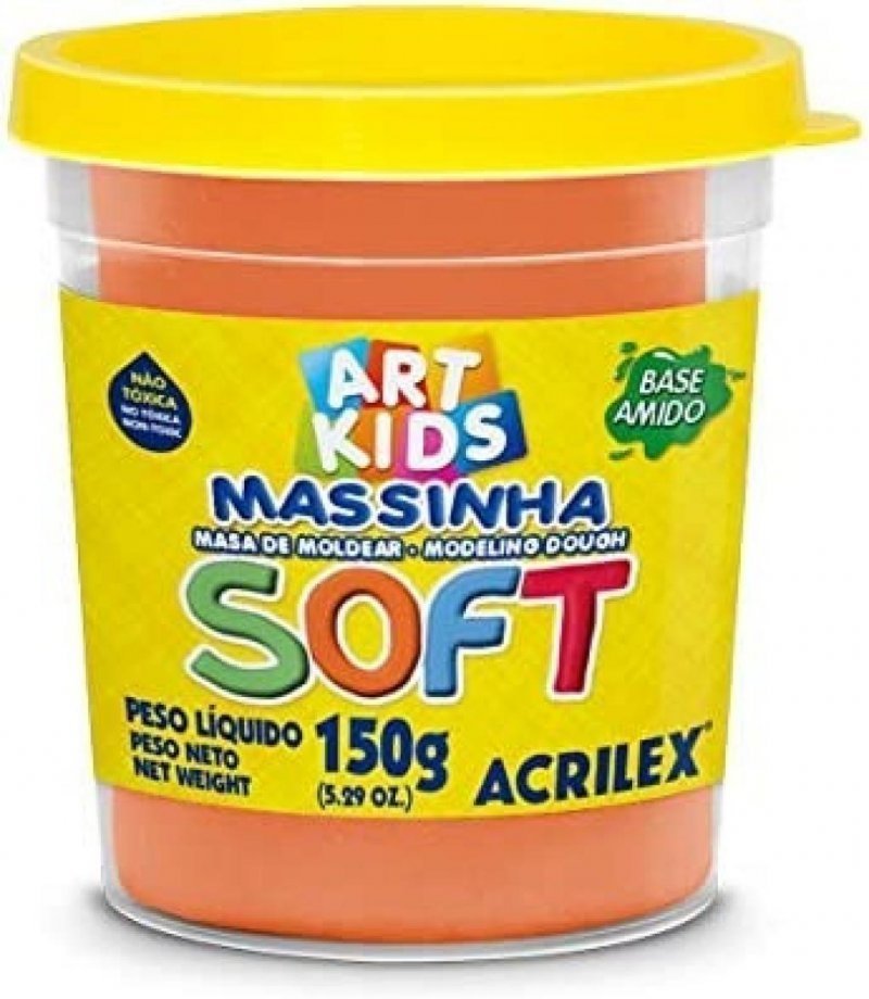 MASSA MODELAR SOFT 150G LARANJA ACRILEX Ellos Papelaria