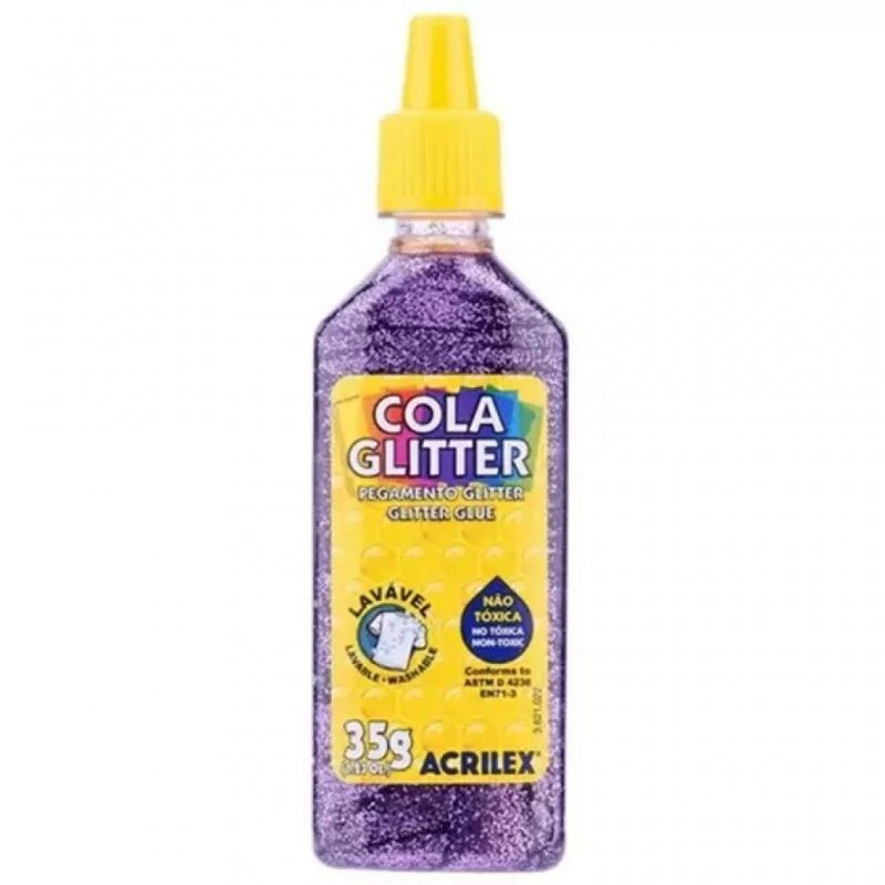 COLA GLITTER 35G LILAS ACRILEX Ellos Papelaria