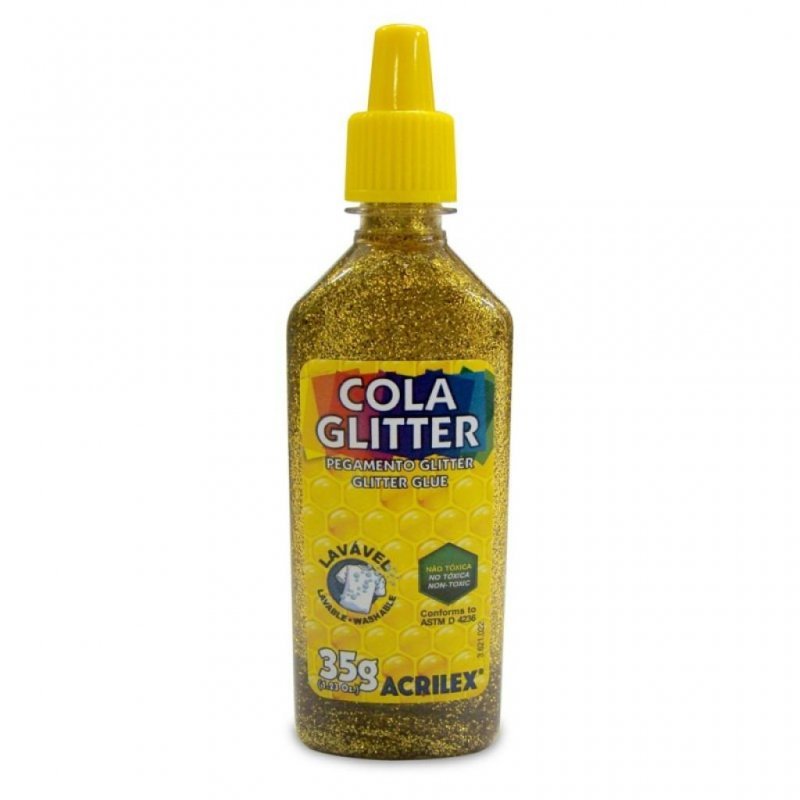 COLA GLITTER 35G OURO ACRILEX Ellos Papelaria