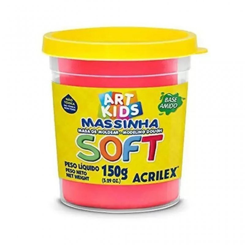 MASSA MODELAR SOFT 150G VERMELHO ACRILEX Ellos Papelaria