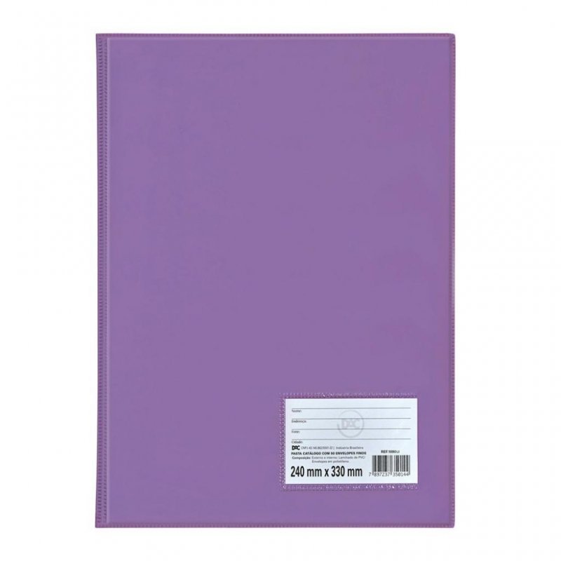 PASTA CATALOGO 50 FL LILAS DAC Ellos Papelaria