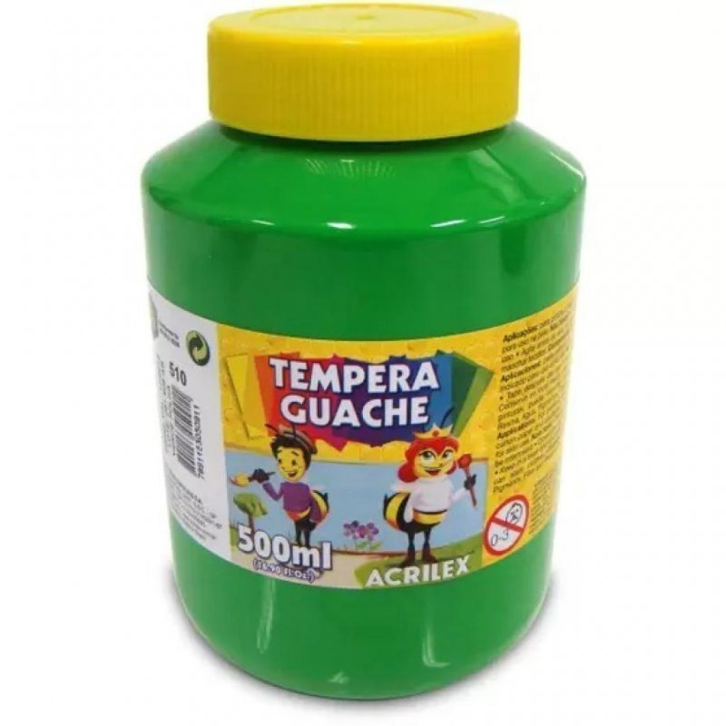 TINTA GUACHE 500 ML VERDE FOLHA ACRILEX Ellos Papelaria