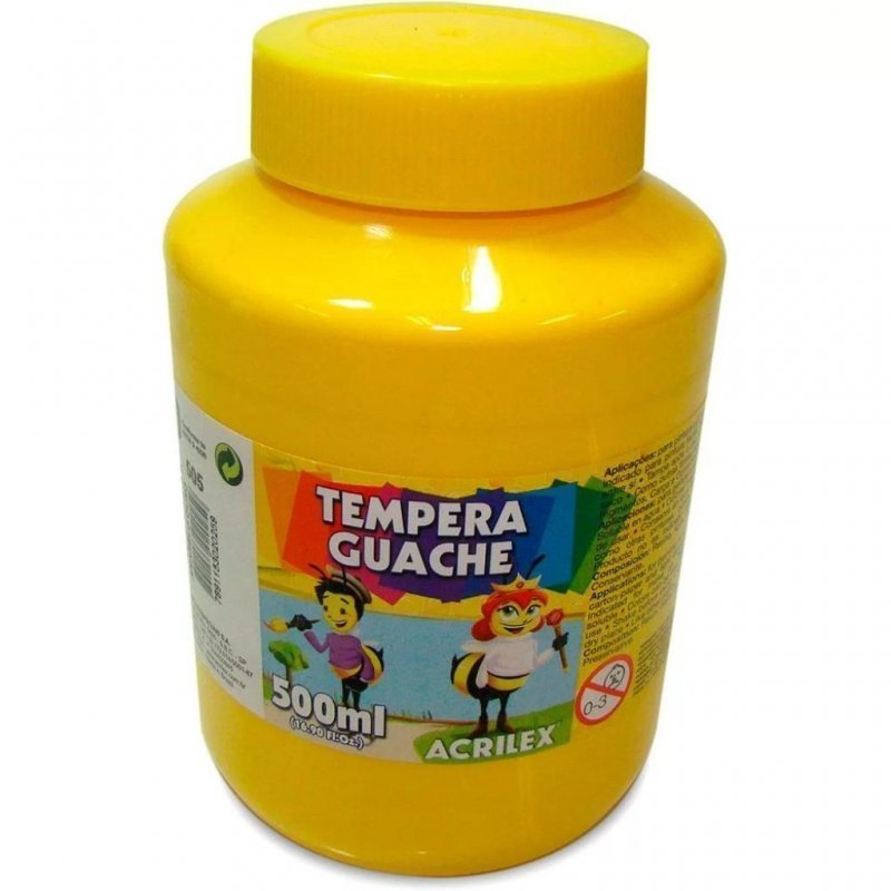 TINTA GUACHE 500 ML AMARELO OURO ACRILEX Ellos Papelaria