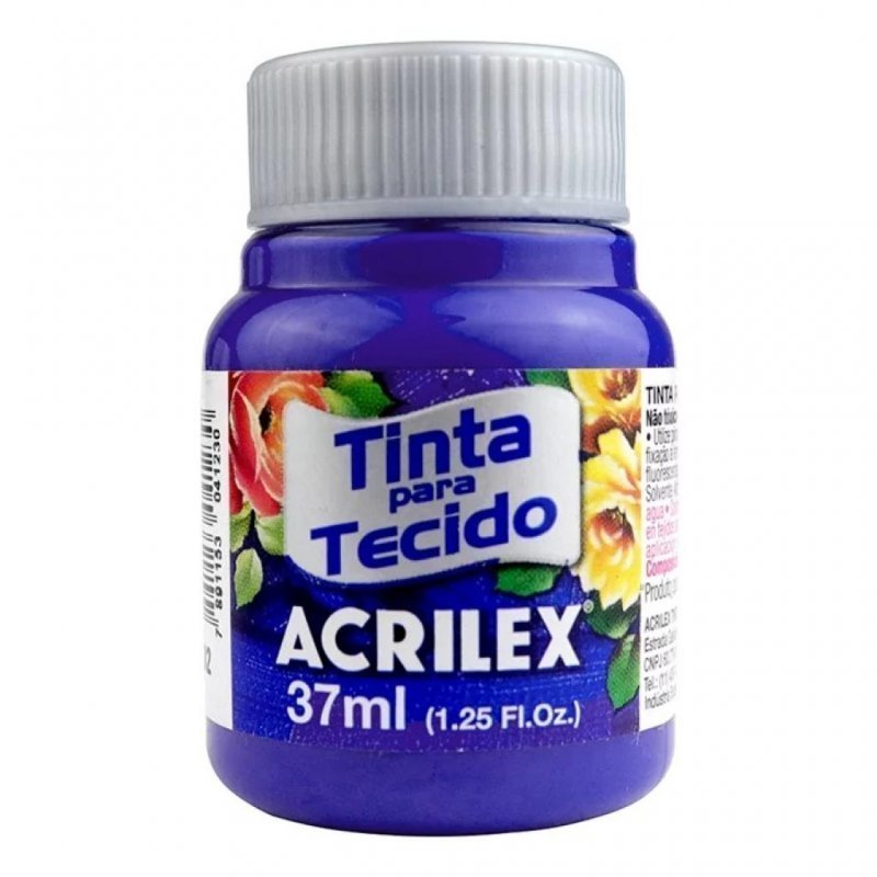 TINTA TECIDO FOSCA 37ML AZUL COBATO 502 ACRI Ellos Papelaria