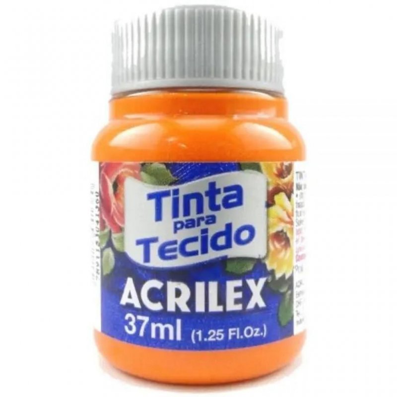 TINTA TECIDO FOSCA 37ML LARANJA ACRILEX Ellos Papelaria