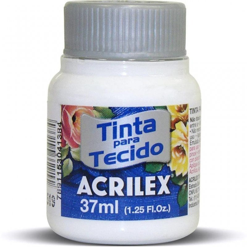 TINTA TECIDO FOSCA 37ML BRANCO ACRILEX Ellos Papelaria