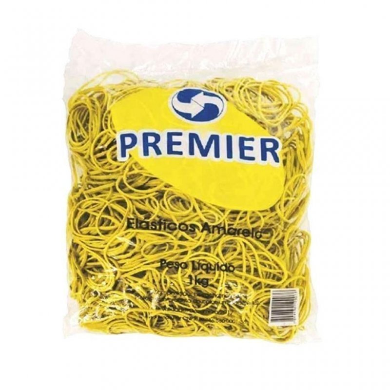 ELASTICO 1000 GR AMARELO N18 PREMIER Ellos Papelaria