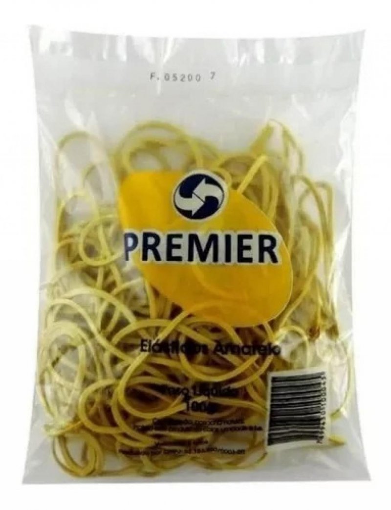 ELASTICO 100 GR AMARELO N18 C/120 PREMIER Ellos Papelaria