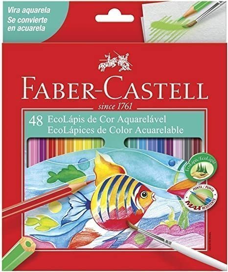 LAPIS DE COR AQUARELAVEL 48 CORES FABER CASTELL Ellos Papelaria