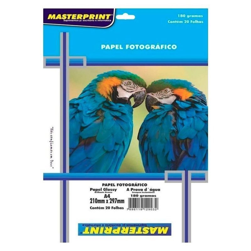 PAPEL FOTO A4 180G C/ 20 FL MASTERPRINT Ellos Papelaria