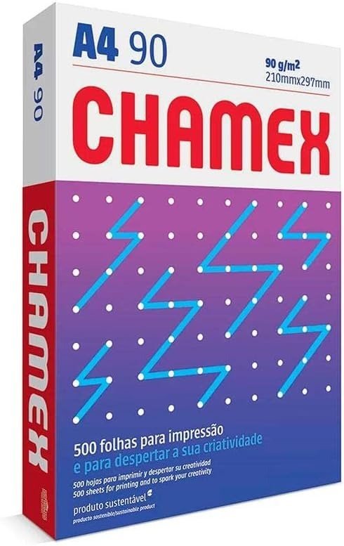 PAPEL SULFITE A4 500 FL BRANCO 90 GR CHAMEX Ellos Papelaria