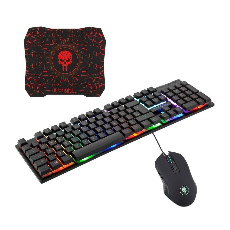 KIT GAMER 542 TECLADO, MOUSE LED, MOUSE PAD BRIGHT Ellos Papelaria