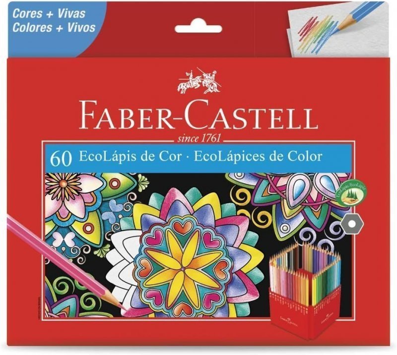 LAPIS DE COR 60 CORES FABER CASTELL Ellos Papelaria