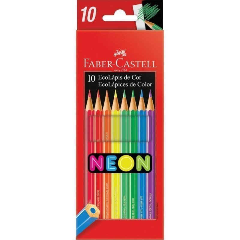 ECOLAPIS COR NEON 10 CORES FABER CASTELL Ellos Papelaria