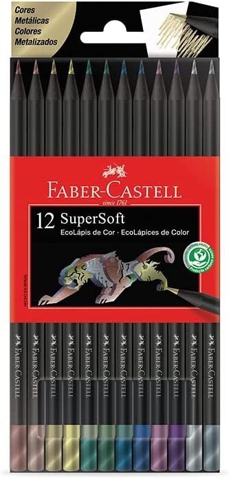 SUPERSOFT 12 CORES METALICAS FABER Ellos Papelaria