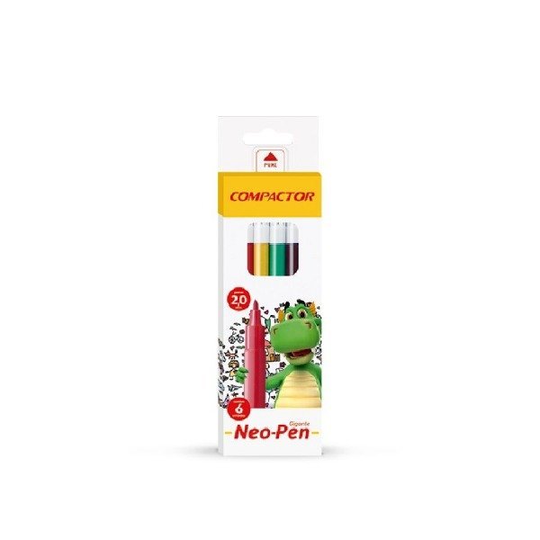 CANETA HIDROGRAFICA NEO PEN 6 CORES COMPACTOR Ellos Papelaria