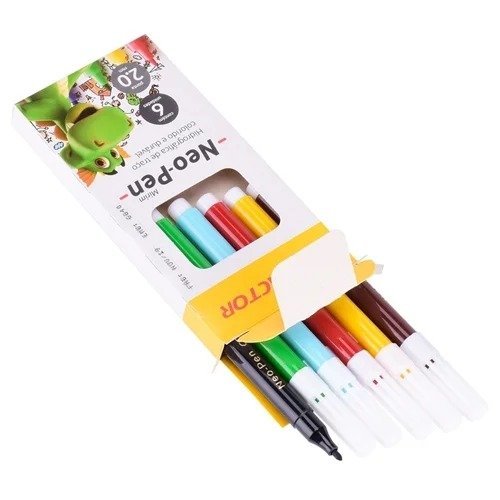 CANETA HIDROGRAFICA NEO PEN 6 CORES COMPACTOR Ellos Papelaria