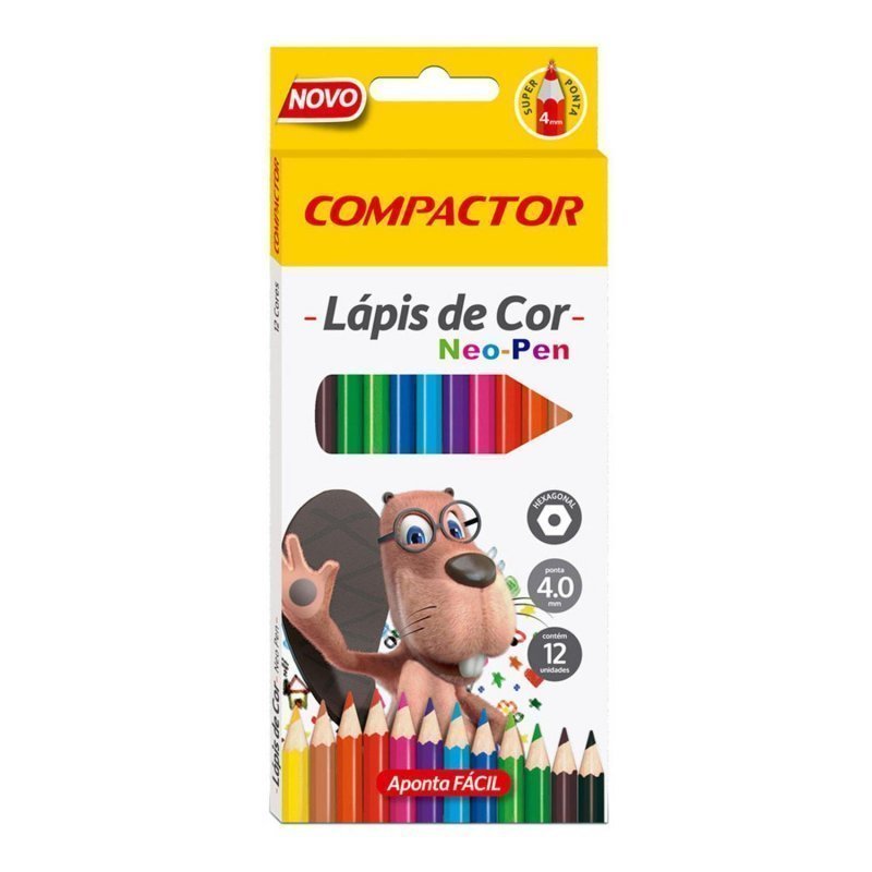 LAPIS DE COR NEO-PEN MADEIRA C/12 COMPACTOR Ellos Papelaria