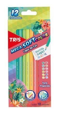 LAPIS DE COR MEGA TROPIC 12 COR TRIS Ellos Papelaria