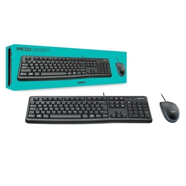 TECLADO E MOUSE USB MK120 LOGITECH Ellos Papelaria