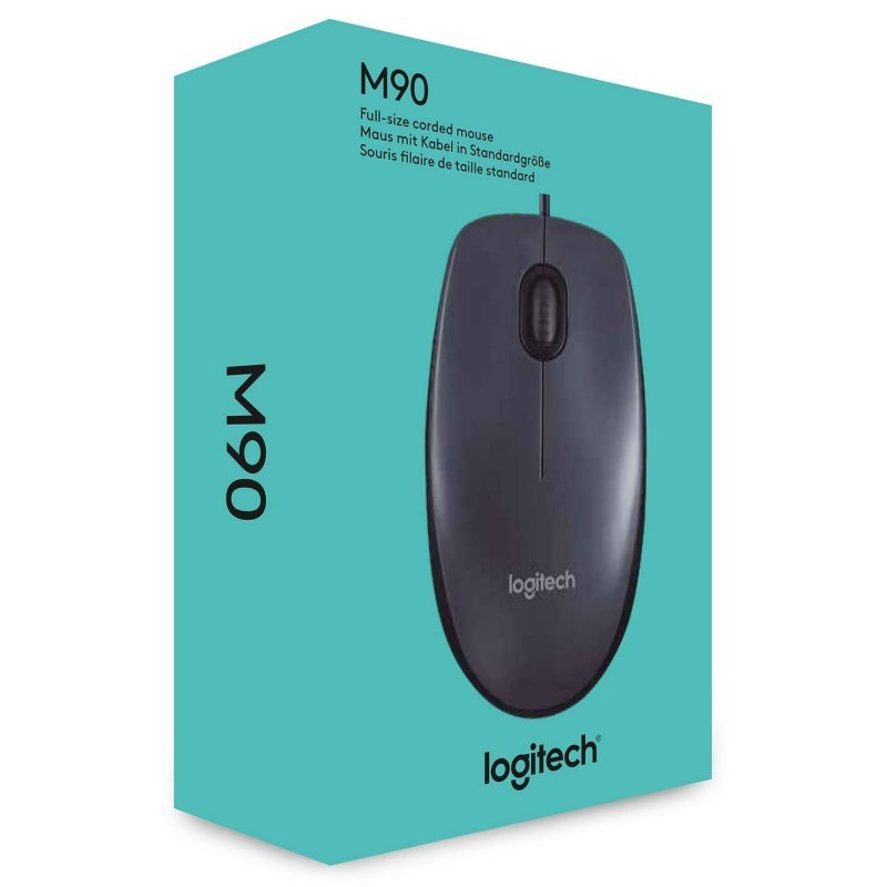 MOUSE M90 OPTICO USB PRETO LOGITECH Ellos Papelaria