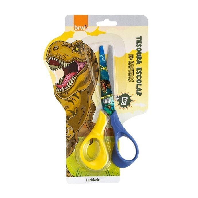 TESOURA ESCOLAR DE AÇO 13CM RAPTOR BRW Ellos Papelaria