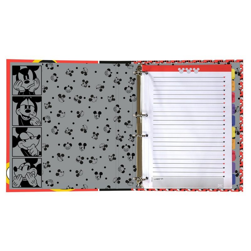 CADERNO ARGOLADO COLEGIAL CP PVC MICKEY DAC Ellos Papelaria