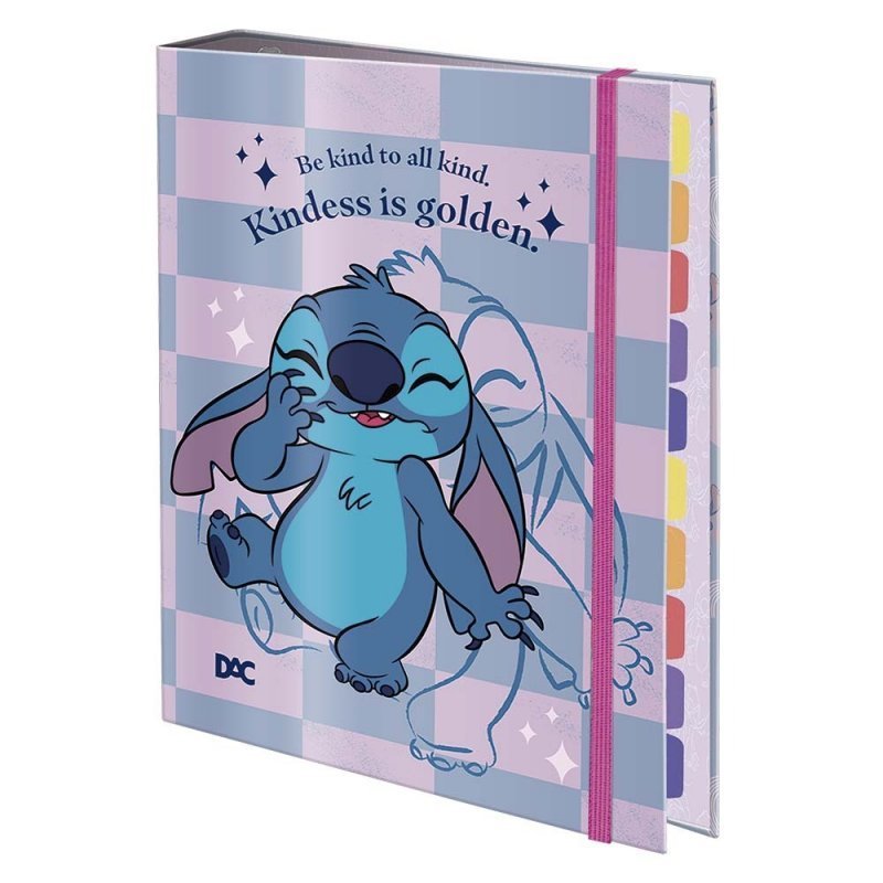 CADERNO ARGOLADO COLEGIAL CP PVC STITCH DAC Ellos Papelaria