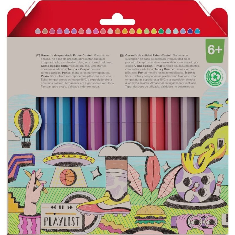 CANETA FINE PEN C/ 24 CORES FABER CASTELL Ellos Papelaria