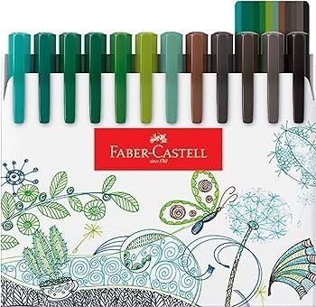 CANETA FINE PEN COLORS - 48 CORES FABER Ellos Papelaria