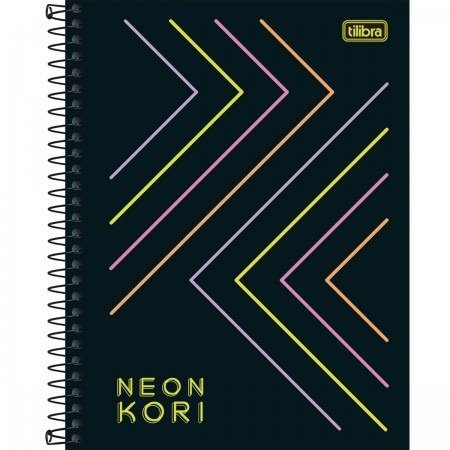 CADERNO COLEGIAL NEON KORI 1M 80F TILIBRA Ellos Papelaria