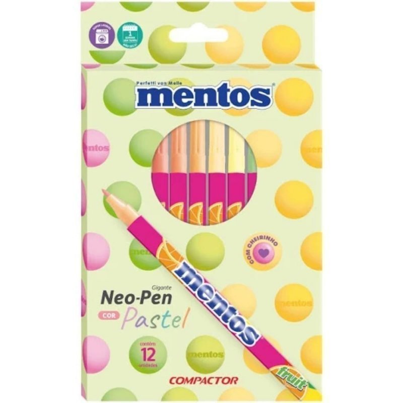 CANETA HIDROG NEO-PEN GIGANTE MENTOS 12C COMPACTOR Ellos Papelaria