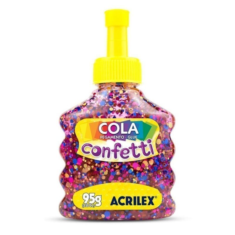 COLA CONFETTI 95G FANTASIA ACRILEX Ellos Papelaria