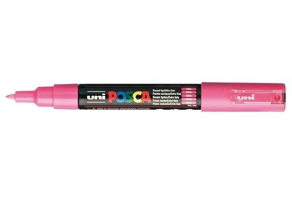 CANETA POSCA ROSA PC-1M UNI Ellos Papelaria