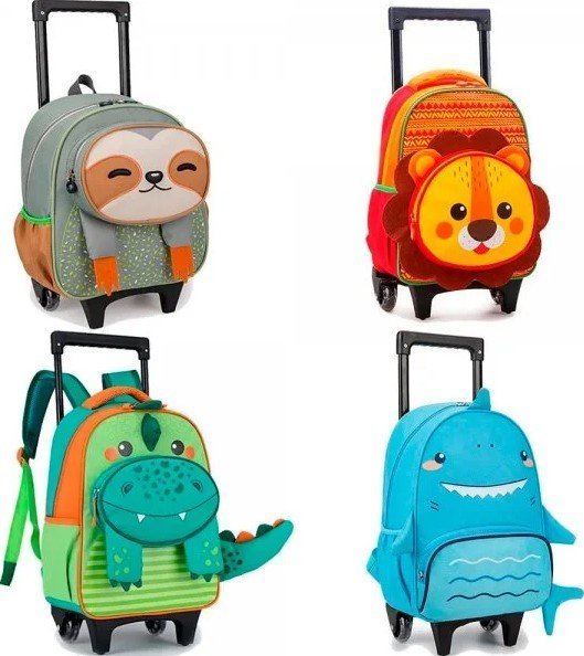 MOCHILA COM RODAS PETS INFANTIL NOVA RIO  Ellos Papelaria