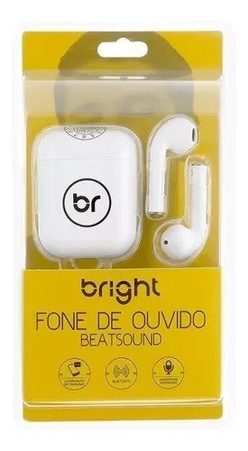 FONE DE OUVIDO BLUETOOTH BEATSOUND BRANCO BRIGHT Ellos Papelaria