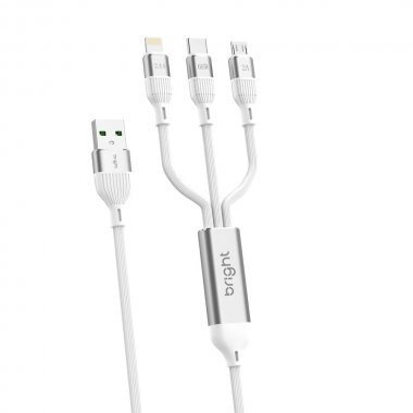 CABO 3 EM 1 USB LIGHTNING/MICRO/TIPO C ALUM BRIGHT Ellos Papelaria